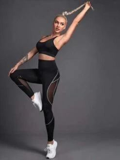 Yoga Future Mesh Panel Topstitching Sports Leggings -Gym Chic Wear 16068093285edc433613a87e2cf142fde267c27ca4 thumbnail 405x552