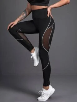 Yoga Future Mesh Panel Topstitching Sports Leggings -Gym Chic Wear 16068093303cfd7f3c9ddb92ec58180629bb11584a thumbnail 405x552