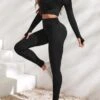 Yoga Basic 2pcs Yoga Set Athletic Suit Raglan Sleeve Crop Tee & Hip-hugging Leggings -Gym Chic Wear 16653709258ea8bf6b952760c1b93fe41ac24e829f thumbnail 405x552