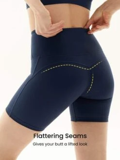 GLOWMODE 6" FeatherFit™ High-Waist Biker Shorts Breathable Cycling Running Gym Workout