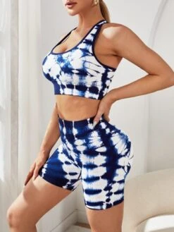 SHEIN Yoga Trendy Tie Dye Cut Out Back Sports Set -Gym Chic Wear 1678153133ce2afee04d0b802c2bed36e3a5737cd9 thumbnail 405x552