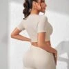Yoga Basic Solid Square Neck Crop Tee & Biker Shorts -Gym Chic Wear 1680140239942fe171ae82188fa1e69af87a3d5343 thumbnail 405x552