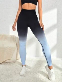Yoga Trendy Ombre Print Wideband Waist Sports Leggings -Gym Chic Wear 168239188047bb65bb63cb866fae43e3c0f36e3b30 thumbnail 405x552