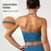 GLOWMODE DenimFlexy Hottie Halter Stretchy Sports Bra -Gym Chic Wear 168318182851fc96e07f324430850a895345b4bd12 thumbnail 405x552