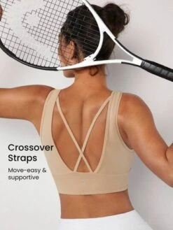 GLOWMODE FeatherFit™ Crisscross Back Strap Corset-Effect Sports Bra