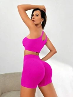 Yoga Sxy One Shoulder Cut Out Sports Set