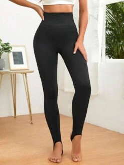 Solid Tummy Control Stirrup Sports Leggings -Gym Chic Wear 16855382848fa11bf008ea2a8da4aded688df54c62 thumbnail 405x552