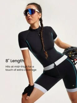 GLOWMODE 8" Padded Cycling Shorts With Pockets Pading Cycling Spinning Biker Bicycle -Gym Chic Wear 1686309895dcc53392daaf9785fd2a5bba312e90d6 thumbnail 405x552