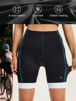 GLOWMODE 8" Padded Cycling Shorts With Pockets Pading Cycling Spinning Biker Bicycle -Gym Chic Wear 168630990260cc95e9b2f84b46b6288e67a67c2629 thumbnail 405x552