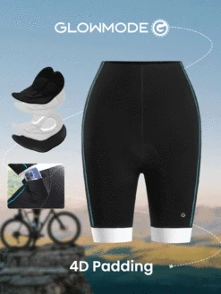 GLOWMODE 8" Padded Cycling Shorts With Pockets Pading Cycling Spinning Biker Bicycle