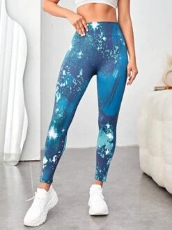 SHEIN Tie Dye Wideband Waist Sports Leggings -Gym Chic Wear 1688004055ddbb4abbbbc4796c76c219f90456bd37 thumbnail 405x552