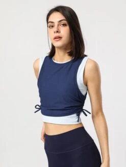 Drawstring Side 2 In 1 Sports Tank Top -Gym Chic Wear 16880197016d4d7cad924fd26c7ce95cd684db8276 thumbnail 405x552