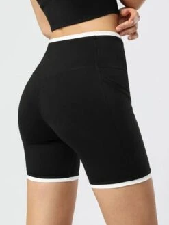Contrast Binding Sports Shorts With Phone Pocket -Gym Chic Wear 1688020615f60ae572ca737631a81e12e40c4da2c2 thumbnail 405x552