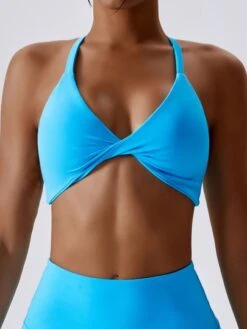 Solid Cut Out Back Sports Bra -Gym Chic Wear 16881182981ff8ae5dfdfbc68002b4d3a2bf4aa379 thumbnail 405x552