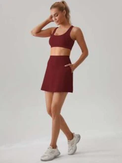 Women's Sports Skorts With Phone Pocket, For Tennis And Golf -Gym Chic Wear 16881192593b09d1a60439d27e09f3ded13d6d3803 thumbnail 405x552