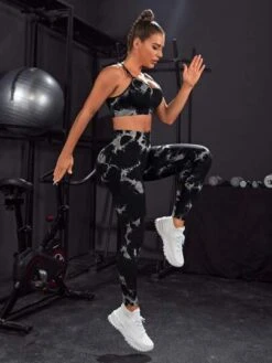 Tie Dye Crisscross Back Sports Set