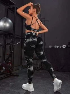 Tie Dye Crisscross Back Sports Set -Gym Chic Wear 16882802229745c40ee9c5ea7c23c30d0eafaffe09 thumbnail 405x552
