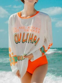 Letter Graphic Drop Shoulder Mesh Overlay Sports Sets -Gym Chic Wear 16882835048e639a91d5f15d7e3068c391f86a4281 thumbnail 405x552