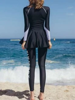 2023 New Swimsuit Surfing Suit 3Pcs Set Letter Graphic Zip Up Peplum Top & Pants & Leggings -Gym Chic Wear 168828475749c4a20f7cb1e1a14ea554f1a53ad835 thumbnail 405x552