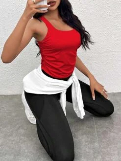 SHEIN Ruched Side Sports Tank Top -Gym Chic Wear 1688350213f80dd09b9212566fac68f56020bac015 thumbnail 405x552