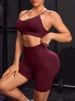 Crisscross Backless Wide Waistband Sports Set -Gym Chic Wear 1688365262902778bb5c2d0b79a1f8df3618840b58 thumbnail 405x552