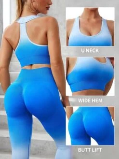 Ombre Racer Back Wideband Waist Sports Set -Gym Chic Wear 1688379329b7a67d84421836217ab5deabc0a4172d thumbnail 405x552