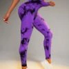 Yoga Trendy Tie Dye Wideband Waist Sports Leggings