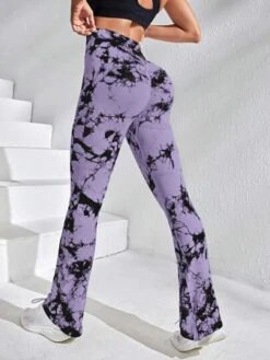 SHEIN Tie Dye Flare Leg Pants