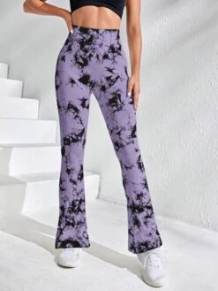 SHEIN Tie Dye Flare Leg Pants -Gym Chic Wear 1688521402d7a67d1819c452bcd28bd695ad709d4c thumbnail 405x552