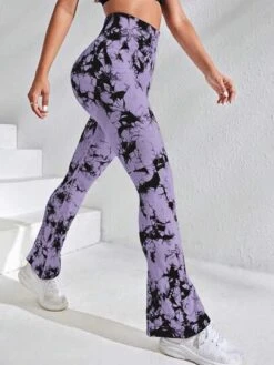 SHEIN Tie Dye Flare Leg Pants -Gym Chic Wear 1688521406959b34aff09e1d03284f907d5bc7734f thumbnail 405x552