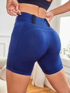 Drawstring Waist Sports Shorts With Phone Pocket