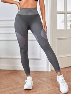 Striped Print Wideband Waist Sports Leggings -Gym Chic Wear 16885250832411773f88f6d14c92a4e1546a47327e thumbnail 405x552