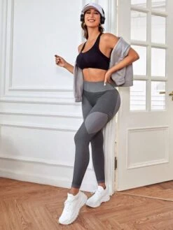 Striped Print Wideband Waist Sports Leggings -Gym Chic Wear 168852508604ca6ac62b8ae8caf4d02279461c5a6f thumbnail 405x552