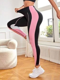 SHEIN Colorblock Wideband Waist Top-stitching Sports Leggings -Gym Chic Wear 1688526920aa32c2f3ad809d30a77c9861933c0e6b thumbnail 405x552
