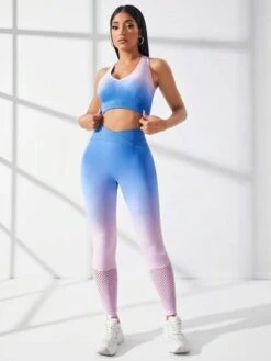 Ombre Hollow Out Sports Set -Gym Chic Wear 168854013884a89f9bebfa444d3b86394c1bfd7da3 thumbnail 405x552