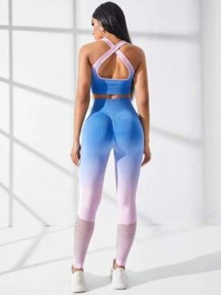Ombre Hollow Out Sports Set -Gym Chic Wear 1688540140c9cd6a29947bc3a4de93a13ec8643d58 thumbnail 405x552