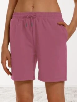 Women's Yoga Straight Leg Drawstring Shorts -Gym Chic Wear 1688544615d6954a918ea26bfe5cc77e3a8fd49a47 thumbnail 405x552