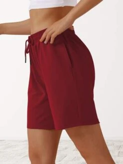 Women's Yoga Straight Leg Drawstring Shorts -Gym Chic Wear 1688544730cb6acd385de73ae0826a85fb2fd4dd05 thumbnail 405x552