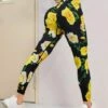 Floral Print Wideband Waist Sports Leggings -Gym Chic Wear 16885611357911a0119fac5220672fd4318301863a thumbnail 405x552