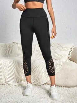 Hollow Out Phone Pocket Side Wideband Waist Sports Leggings -Gym Chic Wear 16886315738e9adb30d232d0c6a644b65804be248f thumbnail 405x552