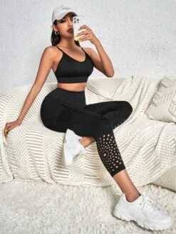 Hollow Out Phone Pocket Side Wideband Waist Sports Leggings -Gym Chic Wear 16886315784fe1a07d290d046bf83f6cffc2b22ee0 thumbnail 405x552