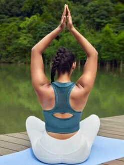 SHEIN Leisure Plus Cut Out Back Sports Bra -Gym Chic Wear 16886500184f7356a8a29fa72f9c7da58aad72ab10 thumbnail 405x552