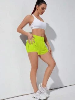 Wideband Waist Tulip Hem Sports Shorts -Gym Chic Wear 1688697678ae950fd1ebfa3c94ac47ce19e31bcc32 thumbnail 405x552