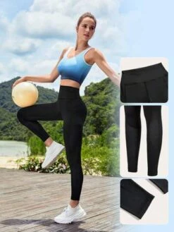 SHEIN Leisure Wideband Waist Sports Leggings -Gym Chic Wear 1688707727e559807f032d8613d70a09d5b81c0dd3 thumbnail 405x552