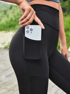 SHEIN Leisure Wideband Waist Sports Leggings -Gym Chic Wear 168870773410f67570d9f9e8b3f9b5fbe1e154f91b thumbnail 405x552