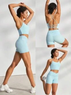 GLOWMODE FeatherFit™ Crisscross Back Sports Bra Light Support -Gym Chic Wear 16887081232c332688e6290ce26d793762dc31c070 thumbnail 405x552