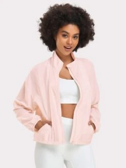 VUTRU Women's Double Pocket Stand Collar Windbreaker Jacket -Gym Chic Wear 16887111523a6750cbfd36b6186eef403b436606d1 thumbnail 405x552