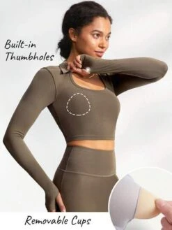 GLOWMODE FeatherFit™-Sculpt Polo Crop Top -Gym Chic Wear 1688712114b5dc74301188b58d852701778177b7b8 thumbnail 405x552