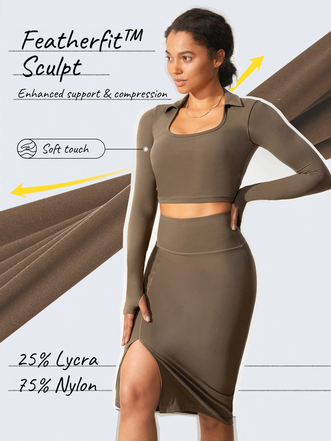 GLOWMODE FeatherFit™-Sculpt Polo Crop Top 6 GLOWMODE FeatherFit™-Sculpt Polo Crop Top - Image 4
