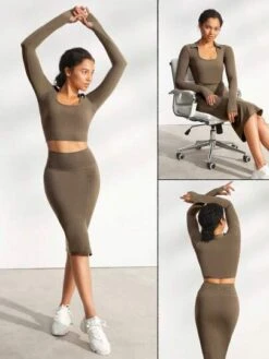 GLOWMODE FeatherFit™-Sculpt Polo Crop Top -Gym Chic Wear 1688712124e5fa071fe915b6c2774c5b0e9eb98880 thumbnail 405x552